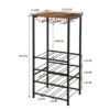 Itopfox Rustic Wine Rack Freestanding Floor, Wine Holder Stand With Storage Shelf For 16 Bottles, Kitchen Dining Room Office Bar Decor