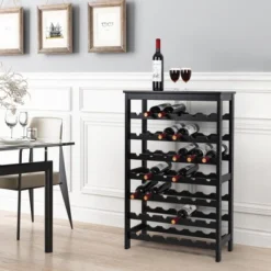 Itopfox 7-Tier Bamboo Wine Rack Freestanding Floor With Table Top, Wine Storage Shelf For Kitchen Dining Room Bar, Black 16 Itopfox 7-Tier Bamboo Wine Rack Freestanding Floor With Table Top, Wine Storage Shelf For Kitchen Dining Room Bar, Black -Kid's Home GUEST a39daba5 3223 4756 b3c0 9aa5dab38184