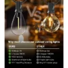 Itopfox Ultra Long Outdoor LED String Lights With Shatterproof S11 Edison Bulbs, Waterproof Hanging Light For Backyard Deck Porch Party Decor