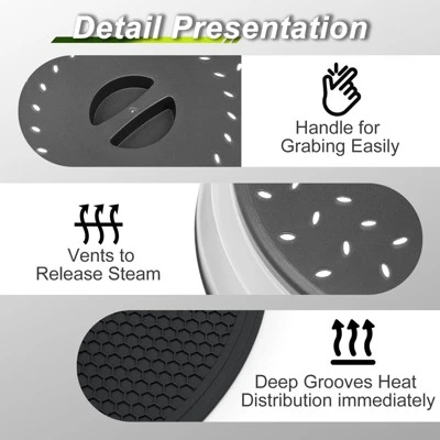 Itopfox 4 In 1 Vented Collapsible Microwave Splatter Cover & Mat, Kitchen Dish Bowl Plate Lid For Food, Dishwasher-Safe, BPA-Free Silicone & Plastic 6 Itopfox 4 In 1 Vented Collapsible Microwave Splatter Cover & Mat, Kitchen Dish Bowl Plate Lid For Food, Dishwasher-Safe, BPA-Free Silicone & Plastic - Image 6