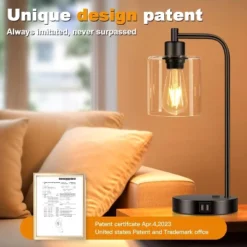 Itopfox Set Of 2 Industrial Touch Control Table Lamps With USB Ports & AC Outlet, 3-Way Dimmable Bedside Nightstand Desk Lamp For Bedroom Living Room -Kid's Home GUEST a4977901 1a14 41d2 a9aa fc20336dbe04