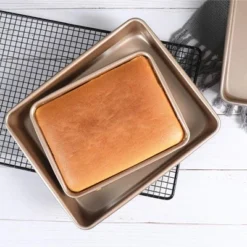 Itopfox Nonstick Deep Baking Pans Set, Rectangle Cake Pan, Stackable Bakeware Set Of 3, Oven Trays For Baking, Gold -Kid's Home GUEST a4c227ad aa72 4869 9c76 974033060d5a