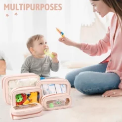 Itopfox 5-Piece Clear Waterproof Travel Organizer Set, TSA Approved Toiletry & Makeup Bags For Women & Kids, Multi-Size Design -Kid's Home GUEST a51effa2 602b 4419 9439 77c2d0ac9ebe