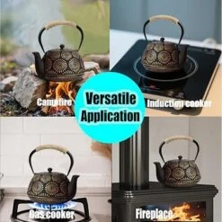 Itopfox Japanese Cast Iron Teapot, Enamel-Coated Stovetop Kettle With Stainless Steel Infuser & Heat-Resistant Handle, Traditional Iron Pot -Kid's Home GUEST a6061929 1eaa 48ab a13d 86bab5dace76