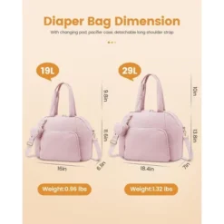 Itopfox Lightweight Puffer Diaper Tote Bag With Changing Pad, Large Capacity Multi-pocket Travel Hospital Gym Bag -Kid's Home GUEST a60fddb8 7a63 42d8 911a 6bde6148e5f0