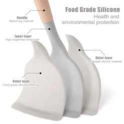 Itopfox 24 Pcs Kitchen Cooking Utensils Set, Heat Resistant Non-Stick Silicone Kitchen Utensil Set With Wooden Handles And Holder, Kitchen Gadgets -Kid's Home GUEST a640f4f7 da6b 4c1e 8d12 352a648b69c6