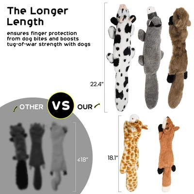 Itopfox 5-Piece Squeaky Crinkle Plush Dog Toys For Small To Large Dogs, No Stuffing Puppy Chew Toys For Boredom Relief 3 Itopfox 5-Piece Squeaky Crinkle Plush Dog Toys For Small To Large Dogs, No Stuffing Puppy Chew Toys For Boredom Relief - Image 3