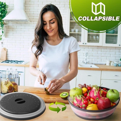 Itopfox Microwave Food Cover And Mat, Large Vented Collapsible Splatter Guard Dish Plate Lid & Silicone Round Kitchen Mat, 4 In 1 2 Itopfox Microwave Food Cover And Mat, Large Vented Collapsible Splatter Guard Dish Plate Lid & Silicone Round Kitchen Mat, 4 In 1 - Image 2