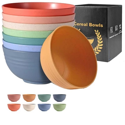 Itopfox BPA Free Unbreakable Wheat Straw Cereal Bowls - Microwave & Dishwasher Safe Soup And Salad Bowls, Set Of 8, Multicolor 7 Itopfox BPA Free Unbreakable Wheat Straw Cereal Bowls - Microwave & Dishwasher Safe Soup And Salad Bowls, Set Of 8, Multicolor - Image 7