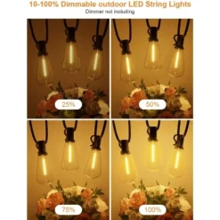 Itopfox 120FT Outdoor String Lights, Waterproof Patio Lights With 64 Hanging ST38 Bulbs, 2700k Shatterproof For Backyard Gazebo Porch Garden Decor -Kid's Home GUEST a94cf7f7 4b70 458a b953 65e62d25225a