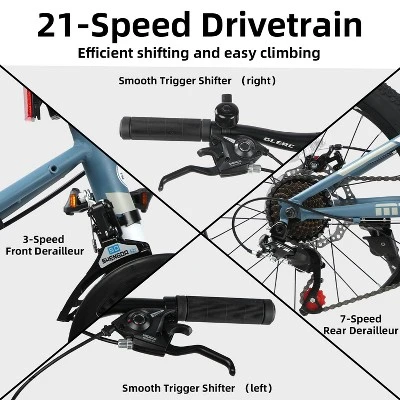 Itopfox Kids Mountain Bike For Boys And Girls, 21-Speed Bicycle With Front Suspension And Disc Brakes, Multiple Colors For Ages 6-14 2 Itopfox Kids Mountain Bike For Boys And Girls, 21-Speed Bicycle With Front Suspension And Disc Brakes, Multiple Colors For Ages 6-14 - Image 2
