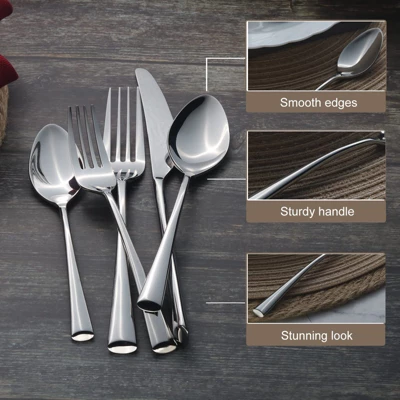 Itopfox 20-Piece Forged Silverware Set, Stainless Steel Flatware Cutlery Set For 4, Mirror Polished, Dishwasher Safe 2 Itopfox 20-Piece Forged Silverware Set, Stainless Steel Flatware Cutlery Set For 4, Mirror Polished, Dishwasher Safe - Image 2