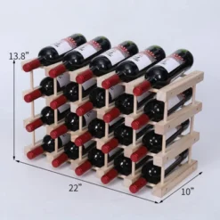 Itopfox Wooden Stackable Wine Rack For Countertop Or Floor - Freestanding Cabinet Holds 20 Bottles -Kid's Home GUEST aef79adb 54c2 4d88 9faf 3bb43603586e