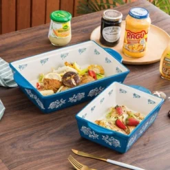 Itopfox 3-Piece Ceramic Baking Dish Set For Lasagna, Casseroles, Gratin & Desserts, Oven, Microwave & Freezer Safe, Rose Pattern Design 8 Itopfox 3-Piece Ceramic Baking Dish Set For Lasagna, Casseroles, Gratin & Desserts, Oven, Microwave & Freezer Safe, Rose Pattern Design -Kid's Home GUEST af466414 53d6 42b4 904e 63925a1c664c