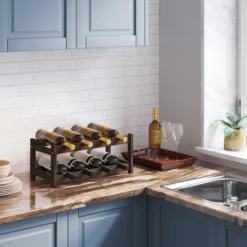 Itopfox Freestanding 2-Tier Bamboo Wine Rack For 8 Bottles, Countertop Cabinet Holder, Storage Shelf For Bar, Pantry, Wine Cellar, Basement 10 Itopfox Freestanding 2-Tier Bamboo Wine Rack For 8 Bottles, Countertop Cabinet Holder, Storage Shelf For Bar, Pantry, Wine Cellar, Basement -Kid's Home GUEST afd7d0f4 7a6e 4321 b39c 4d09649d40d4