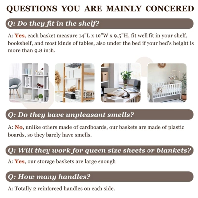 Itopfox 4 Pack Large Storage Baskets With Handles, Fabric Closet Organizers, Collapsible Bins For Clothes, Toys, Nursery, Home Organization 2 Itopfox 4 Pack Large Storage Baskets With Handles, Fabric Closet Organizers, Collapsible Bins For Clothes, Toys, Nursery, Home Organization - Image 2