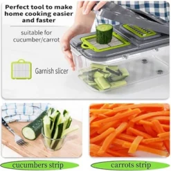 Itopfox 22-in-1 Vegetable Chopper With Container, Multi-Purpose Veggie Dicer & Food Cutter For Onion, Tomato, Includes 13 Blades & Lemon Squeezer -Kid's Home GUEST b0ae6d83 2c70 47e2 af5a 37e6fa8477fb