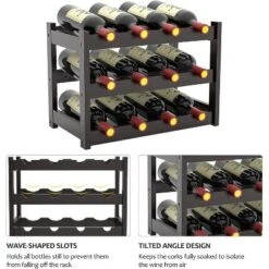Itopfox Bamboo Wine Rack Countertop, 3-Tier 12 Bottles Wine Storage Shelf For Kitchen Pantry Cabinet - Dark Brown 11 Itopfox Bamboo Wine Rack Countertop, 3-Tier 12 Bottles Wine Storage Shelf For Kitchen Pantry Cabinet - Dark Brown -Kid's Home GUEST b2fa29c1 3403 4808 9066 311fd1e89372