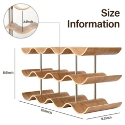 Itopfox Countertop Wine Rack - 12 Bottle Freestanding Wine Holder Stand - 3 Tier Wooden Storage - Wavy Organizer For Cabinet Pantry Kitchen Bar 9 Itopfox Countertop Wine Rack - 12 Bottle Freestanding Wine Holder Stand - 3 Tier Wooden Storage - Wavy Organizer For Cabinet Pantry Kitchen Bar -Kid's Home GUEST b398fa99 850e 4a04 ab52 81d24c8e093f