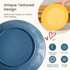 Itopfox 40-Piece Premium Wheat Straw Dinnerware Set, Service For 8, Unbreakable Plates & Bowls, Dishwasher & Microwave Safe, Eco-Friendly Kitchenware -Kid's Home GUEST b3a79d2a 14d8 4169 bd03 67eed2963314