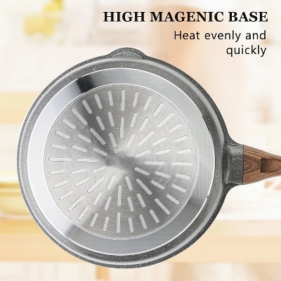 Itopfox Nonstick Skillet With Lid, Deep Frying Pan, Saute Pan, Stay-cool Handle, Healthy Stone Cookware, Induction Compatible 1 Itopfox Nonstick Skillet With Lid, Deep Frying Pan, Saute Pan, Stay-cool Handle, Healthy Stone Cookware, Induction Compatible