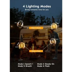 Itopfox 38Ft Outdoor String Lights With Remote & 15 Shatterproof LED Bulbs - Waterproof Patio Hanging Lamps For Porch Balcony Bistro Cafe 12 Itopfox 38Ft Outdoor String Lights With Remote & 15 Shatterproof LED Bulbs - Waterproof Patio Hanging Lamps For Porch Balcony Bistro Cafe -Kid's Home GUEST b5ac377c ab76 4976 a279 da129330d4c6