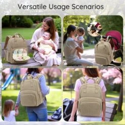Itopfox Large Multi-Functional Diaper Backpack With Changing Pad, Insulated Pockets & Stroller Straps For Moms & Babies -Kid's Home GUEST b6736263 2754 49d5 b09e 8651ebe61158