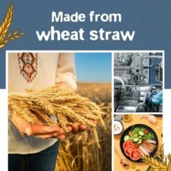 Itopfox 80-Piece Kitchen Plastic Wheat Straw Dinnerware Set, Includes Plates, Cups & Flatware, Dishwasher Safe, Unbreakable For Outdoor Use, Black -Kid's Home GUEST b75e20a7 547c 435d 9b40 3272c15311ba