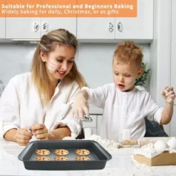 Itopfox 5-Piece Nonstick Bakeware Set With Grey Marble Coating, Carbon Steel Baking Pans For Oven, Includes Round & Square Cake Pan, Muffin Tin -Kid's Home GUEST b80e0a46 dd6a 4f55 ae91 dbd71b8827ea