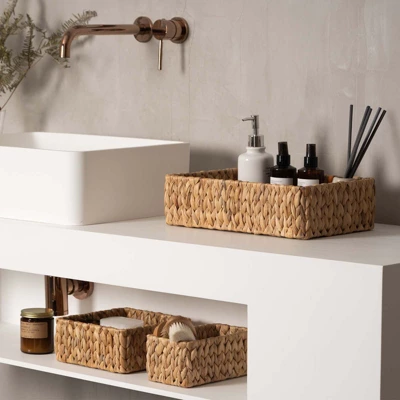 Itopfox Hand Woven Water Hyacinth Storage Baskets Set Of 3 Natural Wicker Baskets For Organizing Pantry Shelf, Closet, Bathroom, Living Room, Bedroom 1 Itopfox Hand Woven Water Hyacinth Storage Baskets Set Of 3 Natural Wicker Baskets For Organizing Pantry Shelf, Closet, Bathroom, Living Room, Bedroom