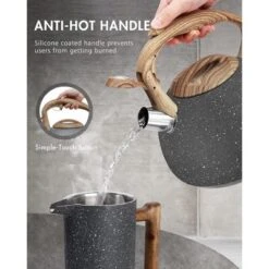 Itopfox Tea Kettle, 2.7 Quart With Wood Pattern Handle Loud Whistle Food Grade Stainless Steel Anti-Hot Handle Anti-Rust Finish Suitable For All Heat 9 Itopfox Tea Kettle, 2.7 Quart With Wood Pattern Handle Loud Whistle Food Grade Stainless Steel Anti-Hot Handle Anti-Rust Finish Suitable For All Heat -Kid's Home GUEST ba353658 8aee 4442 9bf5 367affb54db1
