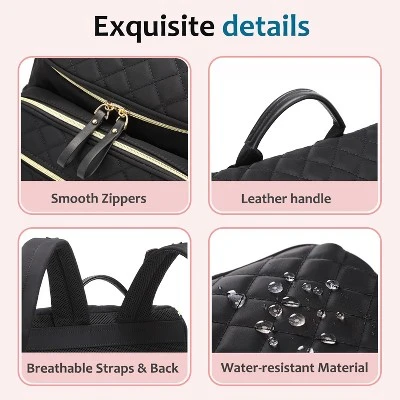 Itopfox Large Capacity Water-Resistant Diaper Backpack With Insulated Pockets, Stroller Buckle, Anti-Theft Design, Green Nylon 2 Itopfox Large Capacity Water-Resistant Diaper Backpack With Insulated Pockets, Stroller Buckle, Anti-Theft Design, Green Nylon - Image 2