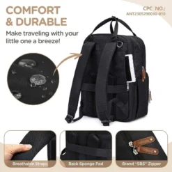 Itopfox Expandable Diaper Backpack For Twins, Dual Compartments, Includes Changing Pad & Stroller Straps, Unisex Black, 26-36L 9 Itopfox Expandable Diaper Backpack For Twins, Dual Compartments, Includes Changing Pad & Stroller Straps, Unisex Black, 26-36L -Kid's Home GUEST bab56b16 7567 45bb a159 553b7e58a01e