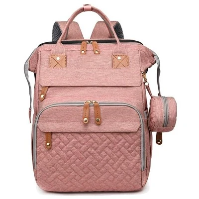 Itopfox Baby Diaper Backpack With Changing Station, Large Capacity Waterproof Diaper Bag For Parents, USB Port & Stroller Straps, Pink 7 Itopfox Baby Diaper Backpack With Changing Station, Large Capacity Waterproof Diaper Bag For Parents, USB Port & Stroller Straps, Pink - Image 7