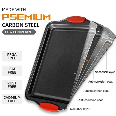 Itopfox 15-Piece Premium Nonstick Bakeware Set With Cookie Sheets, Muffin Pan, Cake Pan & Kitchen Utensils - Black 1 Itopfox 15-Piece Premium Nonstick Bakeware Set With Cookie Sheets, Muffin Pan, Cake Pan & Kitchen Utensils - Black