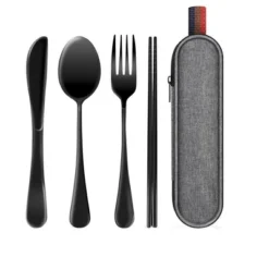 Itopfox Travel Utensils Set With Case, Portable Stainless Steel Silverware For Work, Camping, Picnic, Lunch Box - Fork, Spoon, Knife, Chopsticks -Kid's Home GUEST bc22d5a4 b4b8 41ad b13c ce6b8f649c35