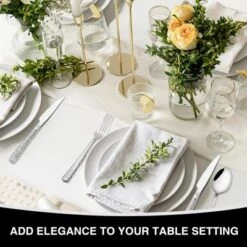 Itopfox 40-Piece Stainless Steel Flatware Set For 8, Hammered Square Silverware With Mirror Finish, Dishwasher Safe Cutlery Set For Home & Restaurant -Kid's Home GUEST bc94986f c0a5 4213 9b3f a1fbec8d2624