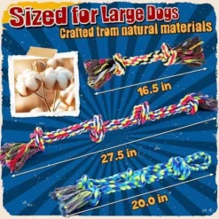 Itopfox Heavy Duty Dog Toy For Aggressive Chewers – Tough Chew Toys For Large Dogs, Ideal For Tug-of-War & Teeth Cleaning, With 3 Rope Toys -Kid's Home GUEST bd073f4c f94c 4cca 9919 55b190606160