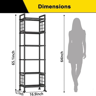 Itopfox 6-Tier Standing Storage Shelf For Bathroom, Kitchen & Laundry Room Organization, Sturdy Metal Shelving Unit Pantry Rack In Black 1 Itopfox 6-Tier Standing Storage Shelf For Bathroom, Kitchen & Laundry Room Organization, Sturdy Metal Shelving Unit Pantry Rack In Black