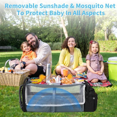 Itopfox Large Capacity Diaper Backpack With Detachable Changing Station, Baby Essentials Organizer For Boys & Girls, Black 2 Itopfox Large Capacity Diaper Backpack With Detachable Changing Station, Baby Essentials Organizer For Boys & Girls, Black - Image 2