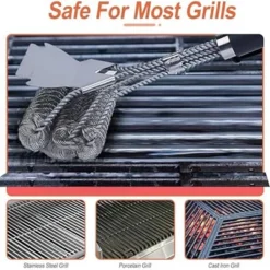 Itopfox Grill Brush With Scraper, BBQ Grill Brush With Handle, Stainless Steel Grill Grate Cleaner, Safe Grill Accessories For Grill/Smoker/Gas, Etc. -Kid's Home GUEST be040153 261a 492f a238 bc6ca64a9e29