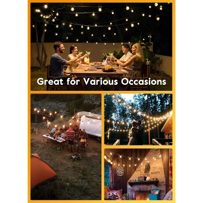 Itopfox 38Ft Outdoor String Lights With Remote & 15 Shatterproof LED Bulbs - Waterproof Patio Hanging Lamps For Porch Balcony Bistro Cafe 6 Itopfox 38Ft Outdoor String Lights With Remote & 15 Shatterproof LED Bulbs - Waterproof Patio Hanging Lamps For Porch Balcony Bistro Cafe - Image 6