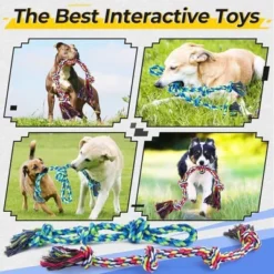 Itopfox Heavy Duty Dog Rope Toys For Aggressive Chewers, Tough Tug Of War Toys For Large, Medium & Small Dogs – 5 Pack With 2 Ropes & 3 Supplies -Kid's Home GUEST be1403ae 9104 4d45 88f7 3616c979f91a