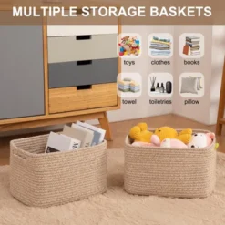 Itopfox Storage Baskets For Organizing, Woven Decorative Baskets For Shelves - Books, Towels, And Clothes, Cotton Rope Toy Storage Bins, Pack Of 4 8 Itopfox Storage Baskets For Organizing, Woven Decorative Baskets For Shelves - Books, Towels, And Clothes, Cotton Rope Toy Storage Bins, Pack Of 4 -Kid's Home GUEST be1f552e 834a 46e5 93e3 88f5569c7f62