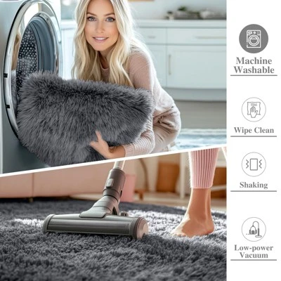 Itopfox Soft Fluffy Shaggy Area Rug For Living Room, Bedroom, Kids, Girls, Boys, Dorms, Nursery Rooms, Home Decor Aesthetic, Machine Washable, Grey 1 Itopfox Soft Fluffy Shaggy Area Rug For Living Room, Bedroom, Kids, Girls, Boys, Dorms, Nursery Rooms, Home Decor Aesthetic, Machine Washable, Grey