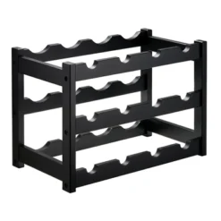 Itopfox 3-Tier Bamboo Wine Rack, Sturdy And Durable Wine Storage Cabinet Shelf For Pantry, Kitchen, Holds 12 Bottles Securely -Kid's Home GUEST bec6d720 1114 4006 8660 2ad460f7f9b7