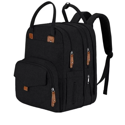 Itopfox Expandable Diaper Backpack For Twins, Dual Compartments, Includes Changing Pad & Stroller Straps, Unisex Black, 26-36L 7 Itopfox Expandable Diaper Backpack For Twins, Dual Compartments, Includes Changing Pad & Stroller Straps, Unisex Black, 26-36L - Image 7