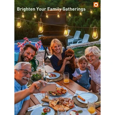 Itopfox 100FT LED Outdoor String Lights With Remote, Dimmable Patio Lights, Timer & 3 Lighting Modes, 32 Shatterproof Edison Bulbs, Waterproof 7 Itopfox 100FT LED Outdoor String Lights With Remote, Dimmable Patio Lights, Timer & 3 Lighting Modes, 32 Shatterproof Edison Bulbs, Waterproof - Image 7