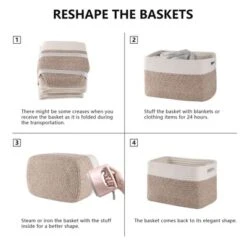 Itopfox 4 Pack Woven Storage Baskets For Organizing Toys, Books, Towels, And Clothes - Durable And Stylish Gift Basket Bins For Shelves 10 Itopfox 4 Pack Woven Storage Baskets For Organizing Toys, Books, Towels, And Clothes - Durable And Stylish Gift Basket Bins For Shelves -Kid's Home GUEST bfd64a5c 5027 4579 accf ce70e3811a09