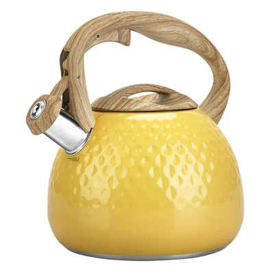 Itopfox Stovetop Teapot With Loud Whistle, Food Grade Stainless Steel And Smooth Wood Handle, Elegant Yellow Design For Tea, Coffee, Hiking, Picnic 8 Itopfox Stovetop Teapot With Loud Whistle, Food Grade Stainless Steel And Smooth Wood Handle, Elegant Yellow Design For Tea, Coffee, Hiking, Picnic - Image 8